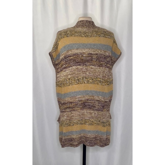 Anthropologie SPARROW Santa Monica Cardigan Sweater Marled Stripe Pockets Large - Picture 8 of 13